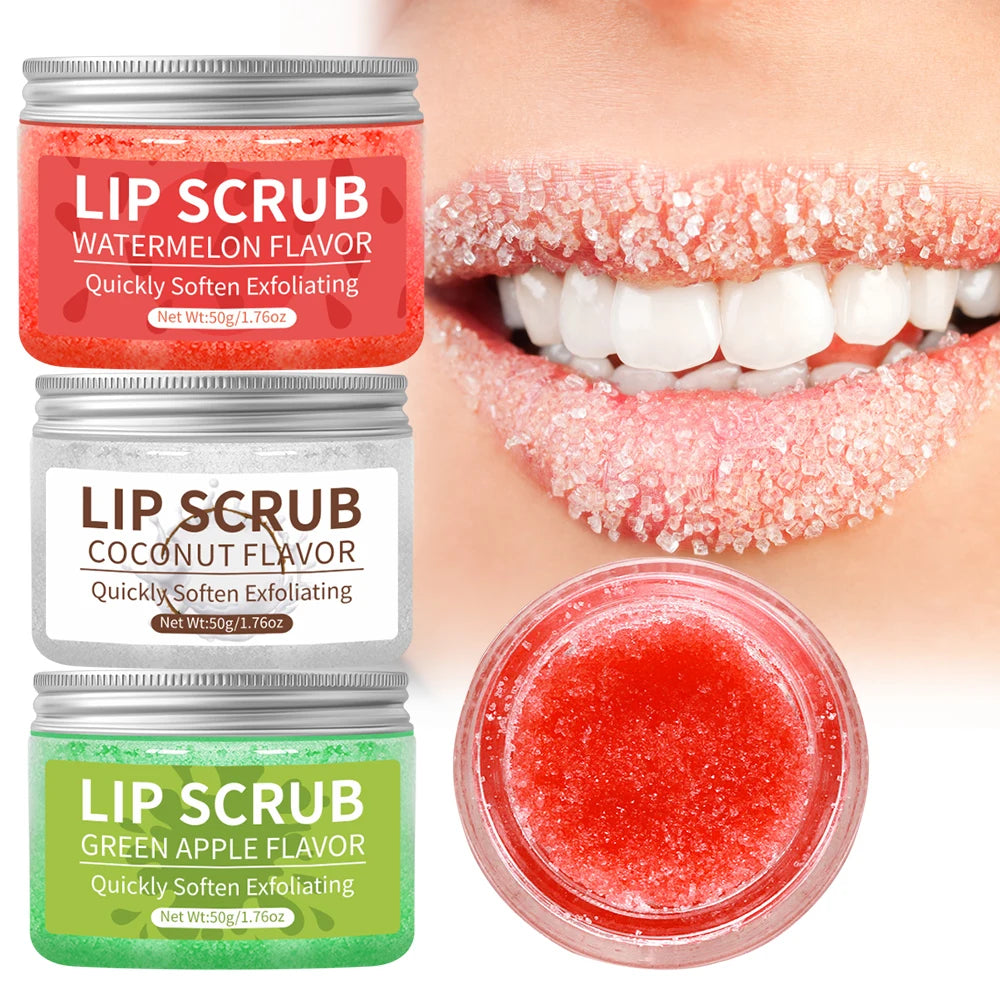 Coconut, Green Apple, Watermelon Lip Scrub Exfoliating Deep Cleansing Moisturizing Female Gift Care Moisturizing