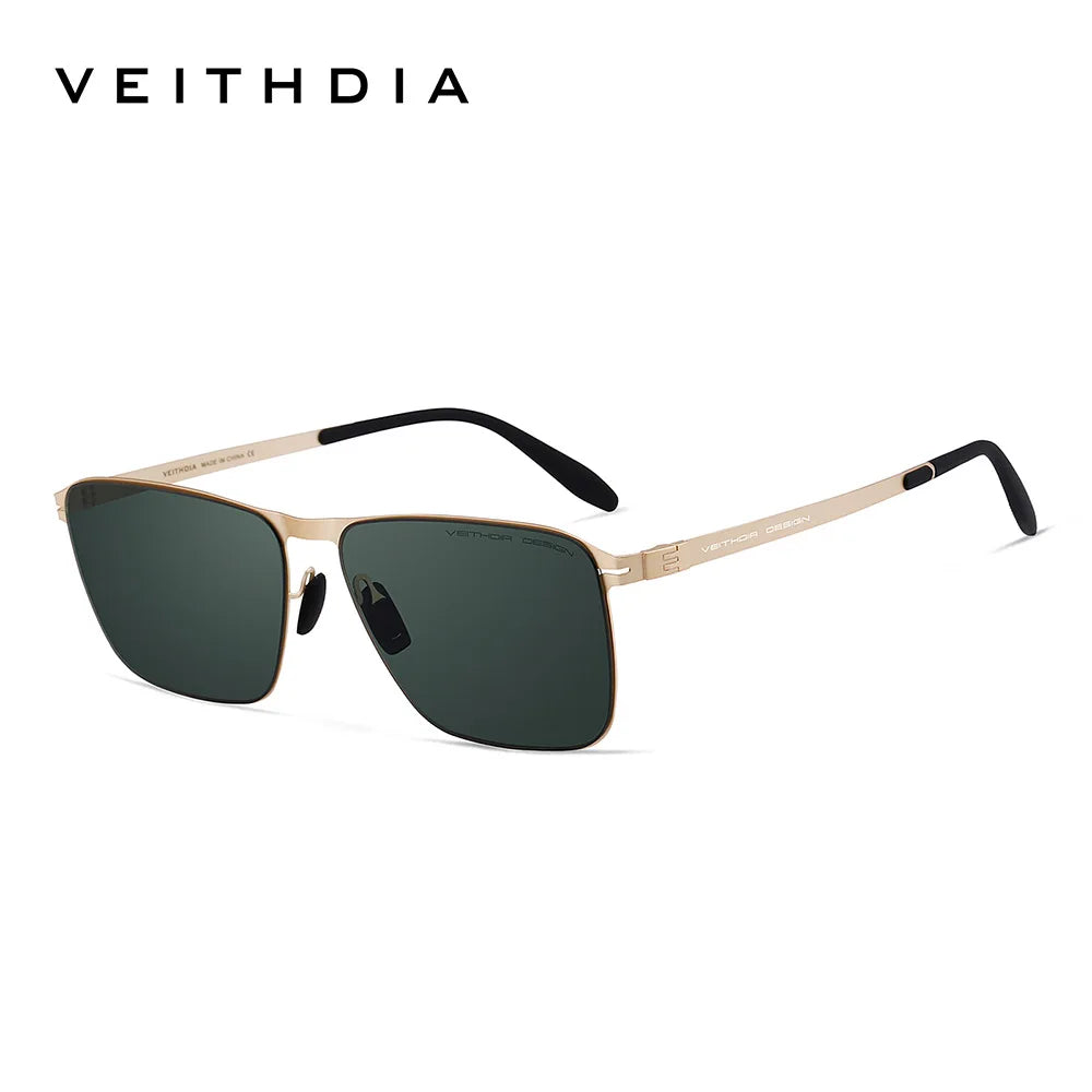 Brand Men'S Sunglasses Square Stainless Steel High-Definition Nylon Lenses Polarized Glasses with UV400 Protection 8210