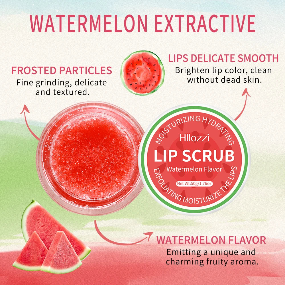 Coconut, Green Apple, Watermelon Lip Scrub Exfoliating Deep Cleansing Moisturizing Female Gift Care Moisturizing