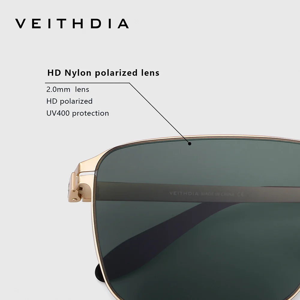 Brand Men'S Sunglasses Square Stainless Steel High-Definition Nylon Lenses Polarized Glasses with UV400 Protection 8210