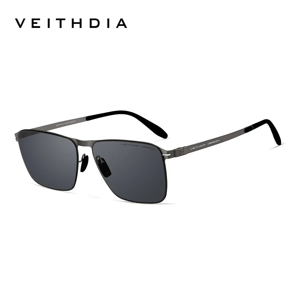 Brand Men'S Sunglasses Square Stainless Steel High-Definition Nylon Lenses Polarized Glasses with UV400 Protection 8210