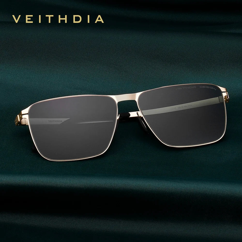 Brand Men'S Sunglasses Square Stainless Steel High-Definition Nylon Lenses Polarized Glasses with UV400 Protection 8210