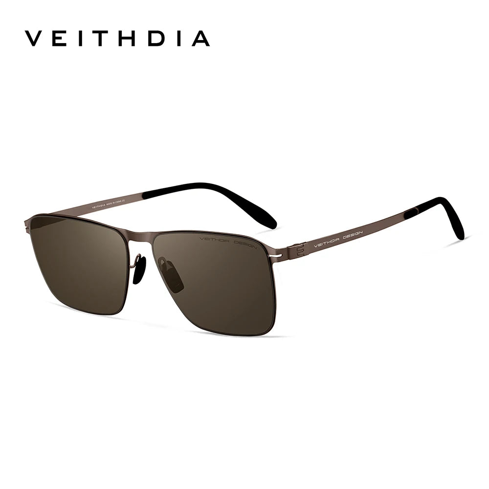 Brand Men'S Sunglasses Square Stainless Steel High-Definition Nylon Lenses Polarized Glasses with UV400 Protection 8210