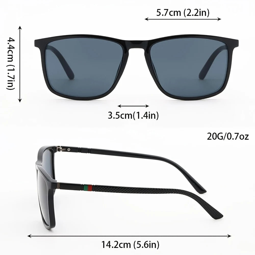 2Pcs Luxury Square Vintage Polarized Cycling Sunglasses UV400 Men Women Fashion Eyewear Travel Driving Fishing Sun Glasses