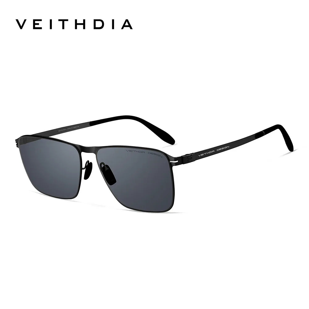 Brand Men'S Sunglasses Square Stainless Steel High-Definition Nylon Lenses Polarized Glasses with UV400 Protection 8210