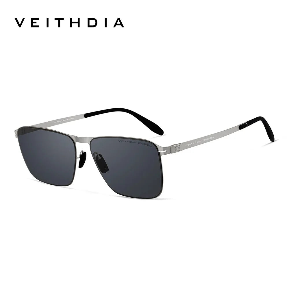 Brand Men'S Sunglasses Square Stainless Steel High-Definition Nylon Lenses Polarized Glasses with UV400 Protection 8210